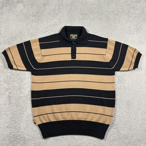 FB County Polo Shirt Mens Large Charlie Brown OG Cholo Chicano Black Brown Knit